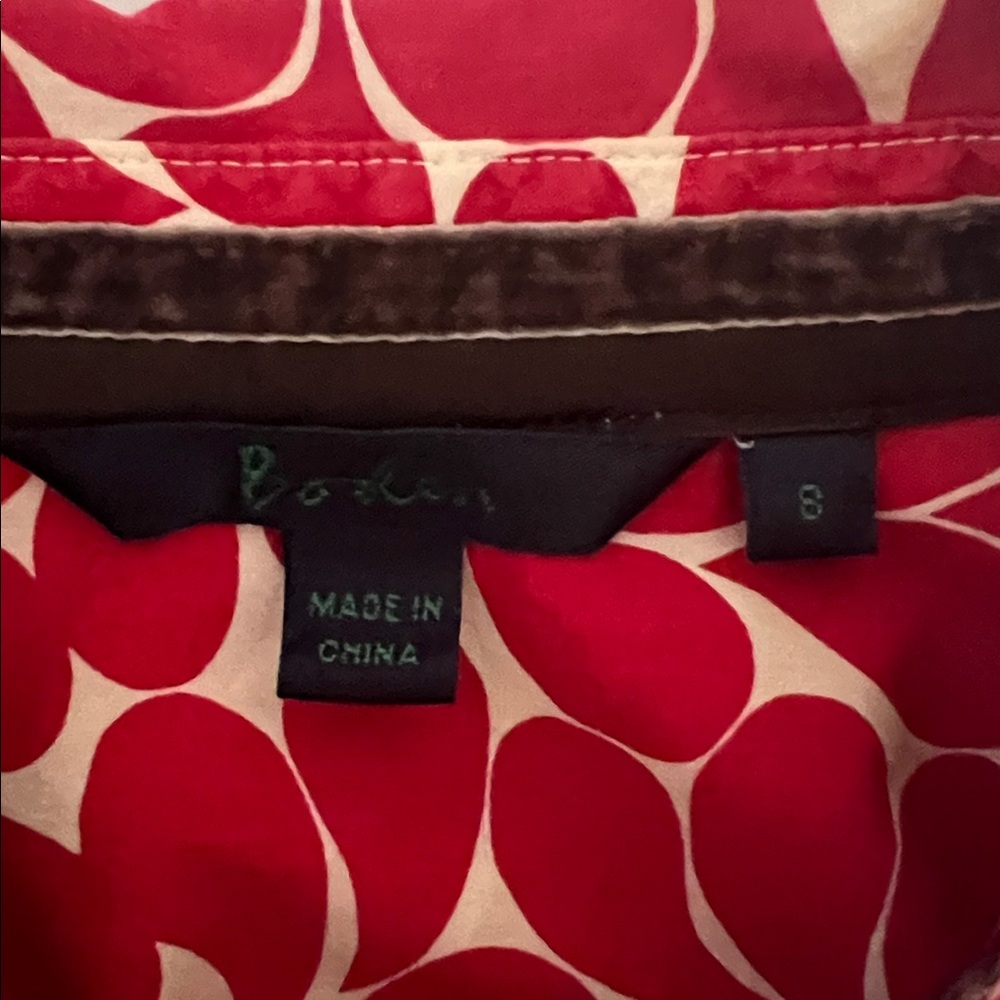 Boden Red and White Long Sleeve Top - Picture 7 of 8